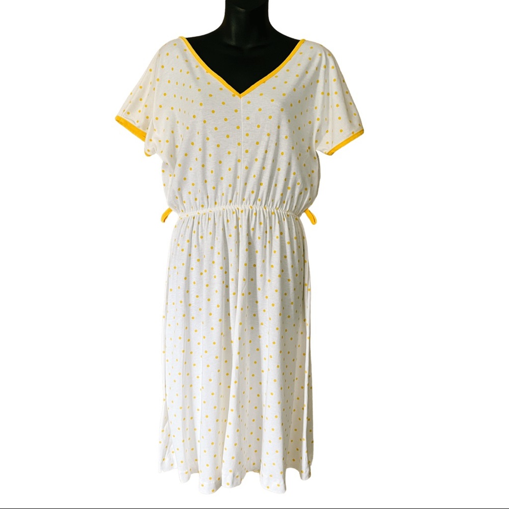 WHITE AND  YELLOW DRESS MIDI